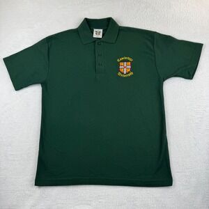 Rare University of Cambridge Polo Shirt Mens Med Green Embroidered Crest UK Made